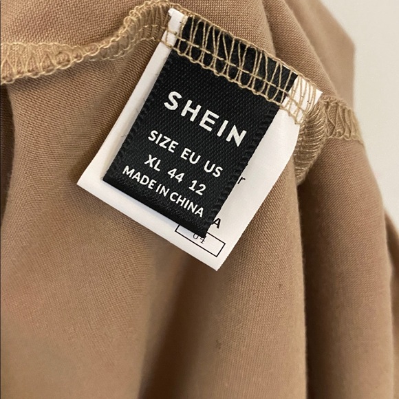 SHEIN Tan Ruched Side Sleeveless Dress XL - Picture 4 of 4